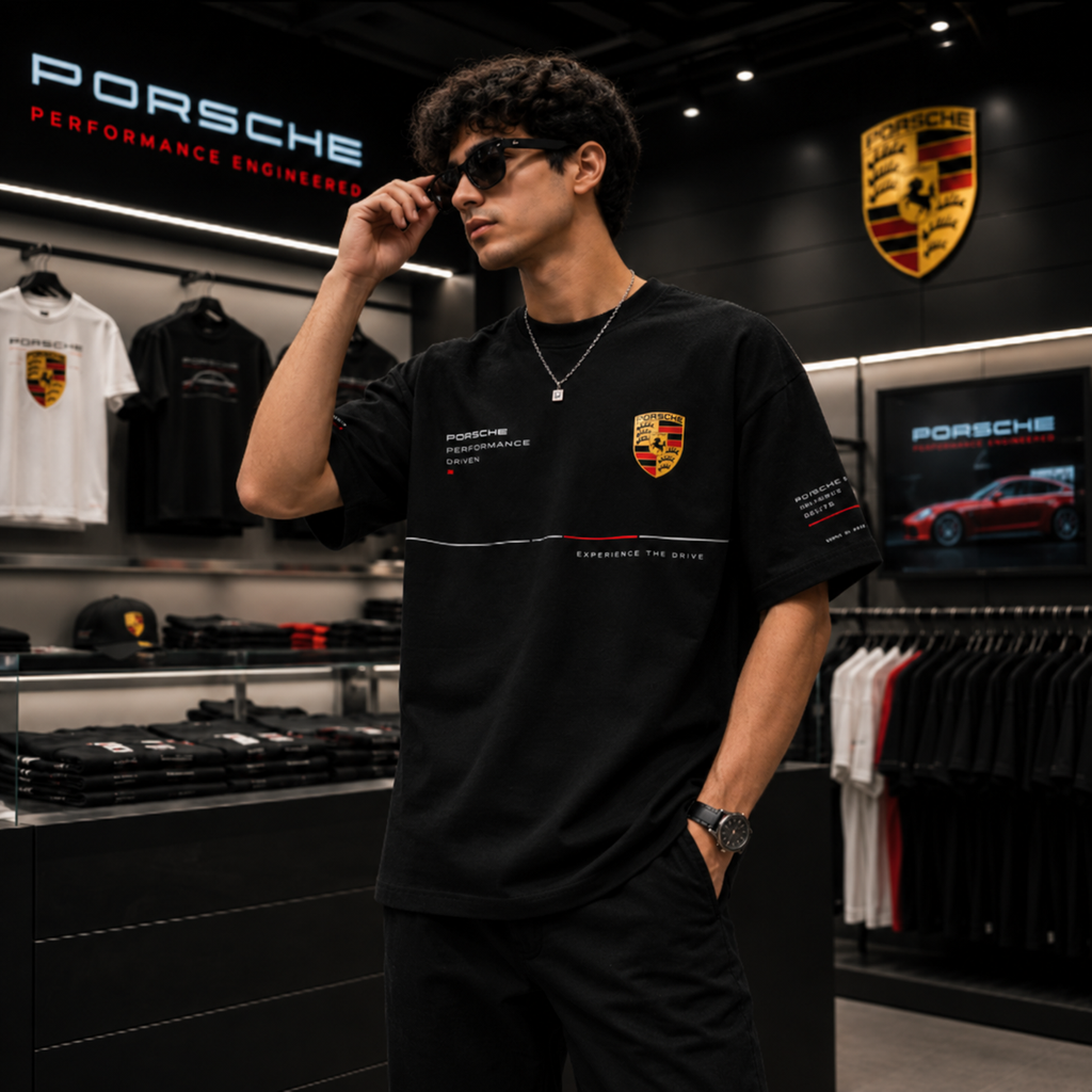 Porsche Performance Engineered Oversized Black T-Shirt