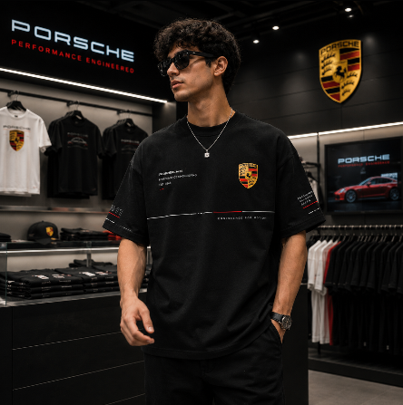 Porsche Performance Engineered Oversized Black T-Shirt